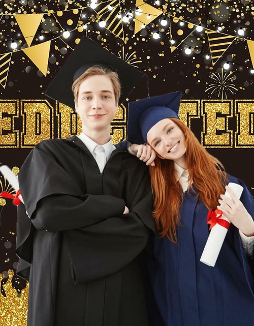 Load image into Gallery viewer, BUTEN Educated AF Graduation Banner 2025 Congrats Grad Black Gold 6x4FT
