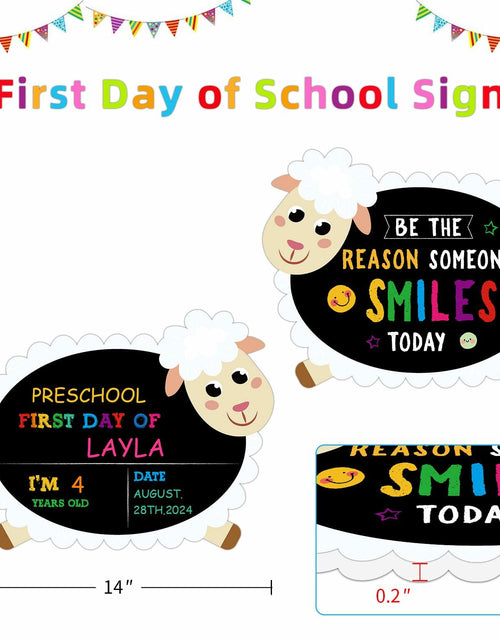 Load image into Gallery viewer, GROWTHMAGIC First Day of School Sign Sheep Shape Chalkboard 14x11 PVC
