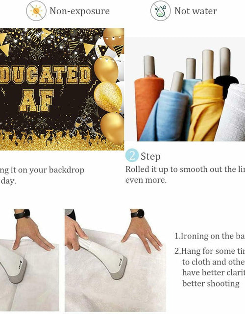 Load image into Gallery viewer, BUTEN Educated AF Graduation Banner 2025 Congrats Grad Black Gold 6x4FT
