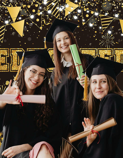 Load image into Gallery viewer, BUTEN Educated AF Graduation Banner 2025 Congrats Grad Black Gold 6x4FT
