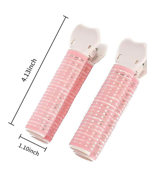 Load image into Gallery viewer, YSSZAM 4PCS Pink Hair Rollers with Clips Volumizing Bangs Curler Self Grip
