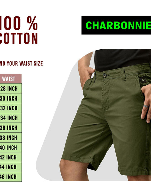Load image into Gallery viewer, CHARBONNIER Men's Chino Shorts Performance Series 100% Cotton Army Size 30
