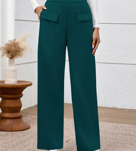 BTFBM Women's High Waisted Stretchy Palazzo Pants Dark Blue Size M