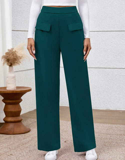Load image into Gallery viewer, BTFBM Women's High Waisted Stretchy Palazzo Pants Dark Blue Size M
