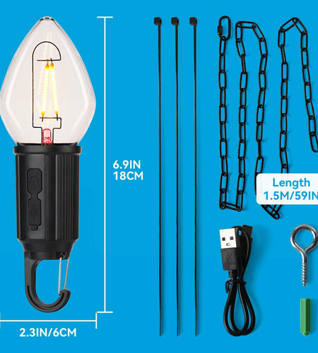 Brighfivey Rechargeable LED Gazebo Light Waterproof Hanging Candle Shape 1 Pack