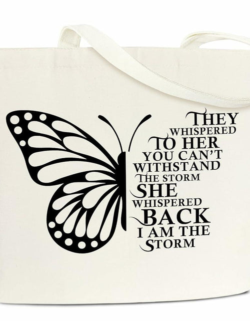 Load image into Gallery viewer, BSNZZIO Butterfly Canvas Tote Bag Inspirational Book Lover Gift Women One Size
