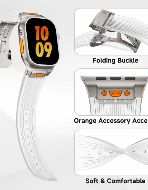 Load image into Gallery viewer, Jopinl Clear Silicone Watch Band for Apple Watch Ultra 49mm Transparent
