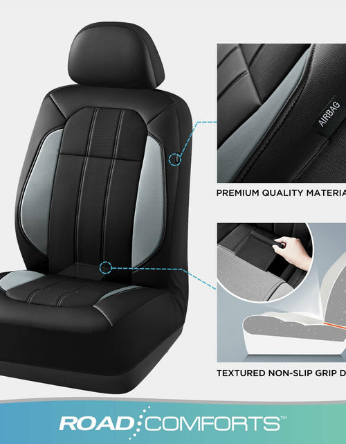 Load image into Gallery viewer, Road Comforts Breathable Leather Car Seat Covers Front Seats Airbag Safe Gray
