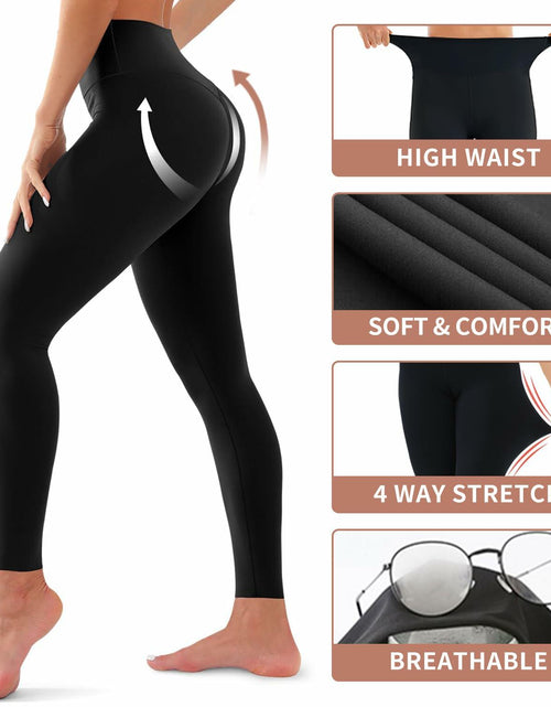 Load image into Gallery viewer, Laite Hebe 4 Pack High Waisted Yoga Leggings Soft Tummy Control Size L-XL
