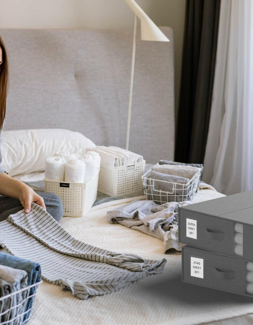 Load image into Gallery viewer, PARANTA Bed Sheet Organizers 10 Pack Foldable Linen Closet Grey 10pcs
