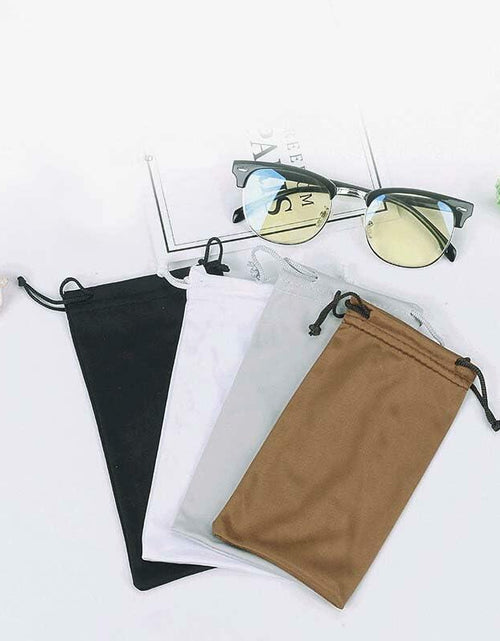 Load image into Gallery viewer, Eluckya 4PCS Microfiber Soft Eyeglass Sunglasses Pouch Drawstring White Grey
