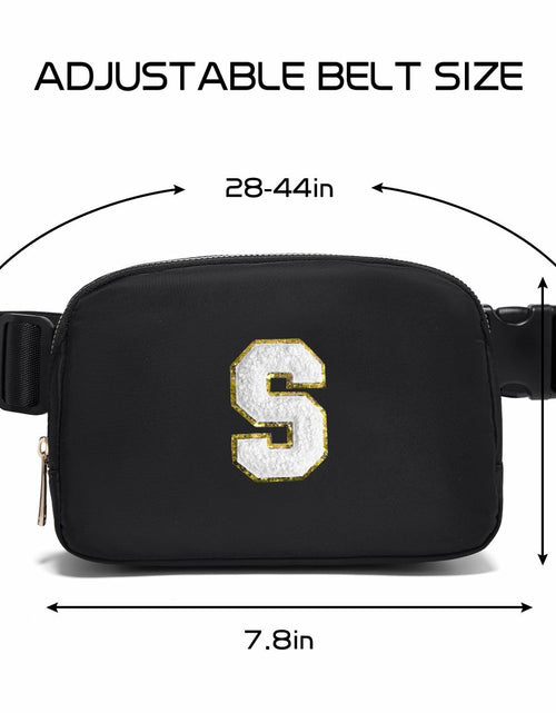 Load image into Gallery viewer, Gitus Personalized Fanny Pack Crossbody Bag for Girls Black Letter Patch
