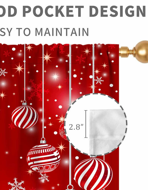 Load image into Gallery viewer, TKUYO Christmas Curtains Red White Snowflakes 2 Panels 42x45 Inch
