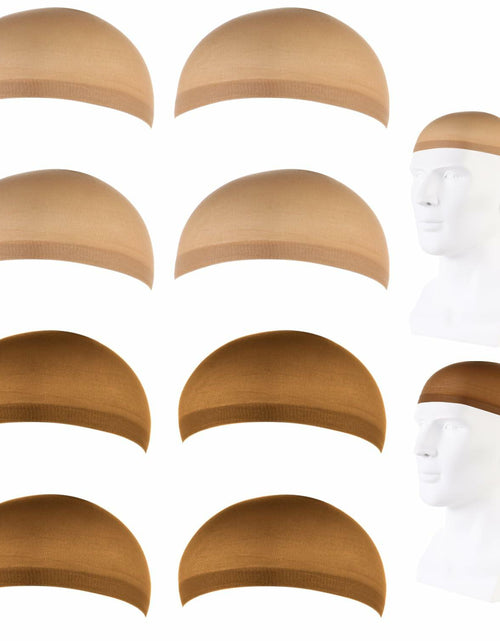 Load image into Gallery viewer, Arcjunys 8Pcs Nylon Stretchy Wig Caps for Women Lace Front Wigs Skin Brown
