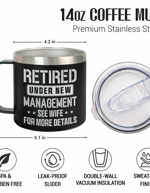 Load image into Gallery viewer, GAUDORA 14oz Stainless Steel Insulated Coffee Mug with Lid - Black Funny
