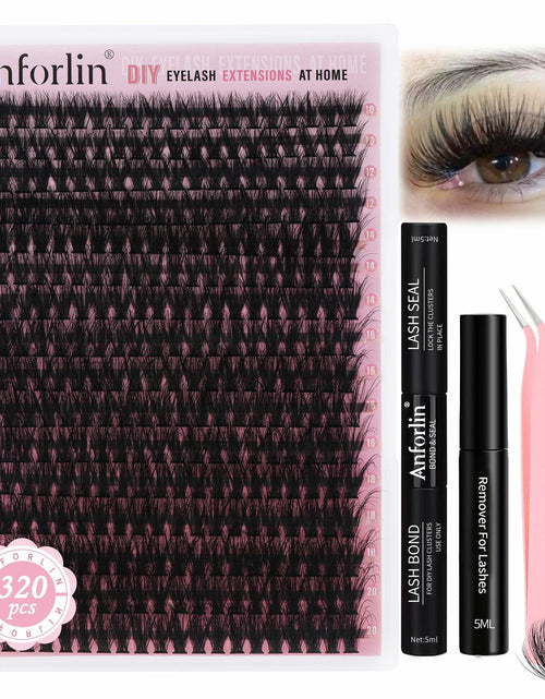 Load image into Gallery viewer, Anforlin Eyelash Extension Kit 280pcs Thick Volume D Curl 14-22mm Black
