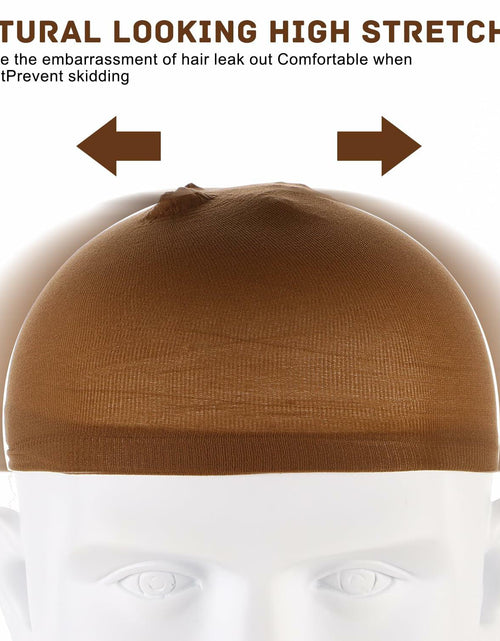 Load image into Gallery viewer, Arcjunys 8Pcs Nylon Stretchy Wig Caps for Women Lace Front Wigs Skin Brown
