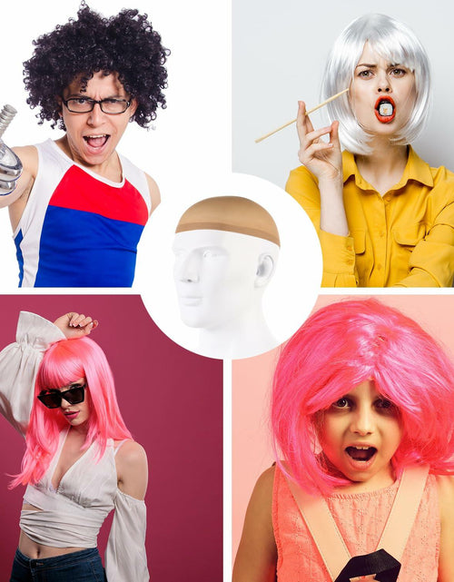Load image into Gallery viewer, Arcjunys 8Pcs Nylon Stretchy Wig Caps for Women Lace Front Wigs Skin Brown
