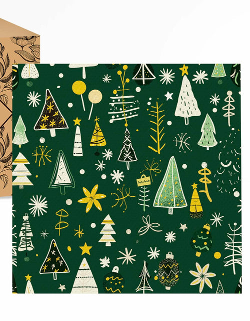 Load image into Gallery viewer, JoyfulArtink 3-Ply Paper Napkins 6.5x6.5in 50 Count Festive Forest Green
