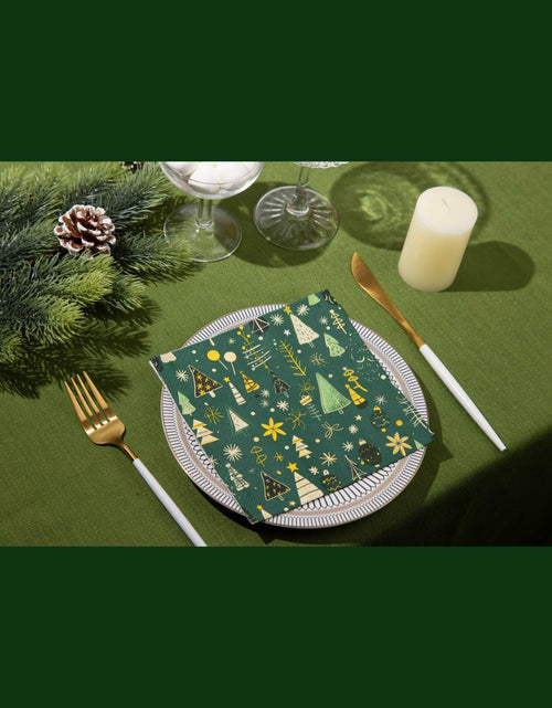 Load image into Gallery viewer, JoyfulArtink 3-Ply Paper Napkins 6.5x6.5in 50 Count Festive Forest Green
