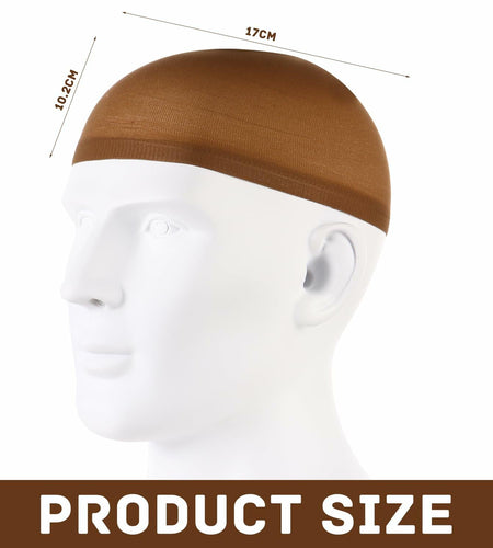 Arcjunys 8Pcs Nylon Stretchy Wig Caps for Women Lace Front Wigs Skin Brown