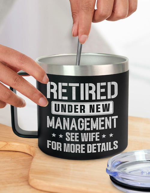 Load image into Gallery viewer, GAUDORA 14oz Stainless Steel Insulated Coffee Mug with Lid - Black Funny
