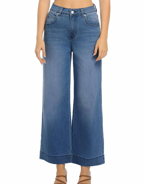 Load image into Gallery viewer, Guaile Womens High Waisted Stretchy Wide Leg Jeans Jean Blue Size 6
