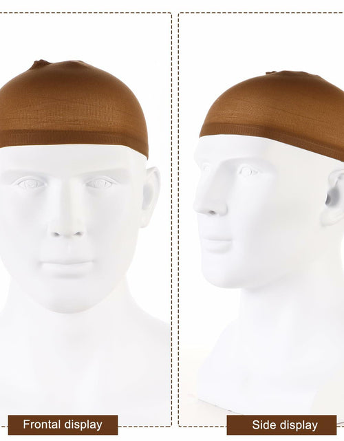 Load image into Gallery viewer, Arcjunys 8Pcs Nylon Stretchy Wig Caps for Women Lace Front Wigs Skin Brown
