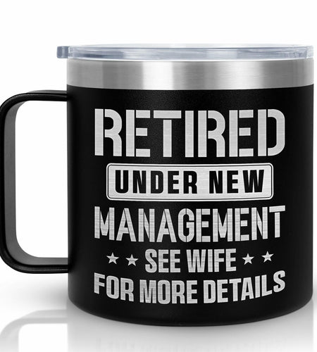 GAUDORA 14oz Stainless Steel Insulated Coffee Mug with Lid - Black Funny