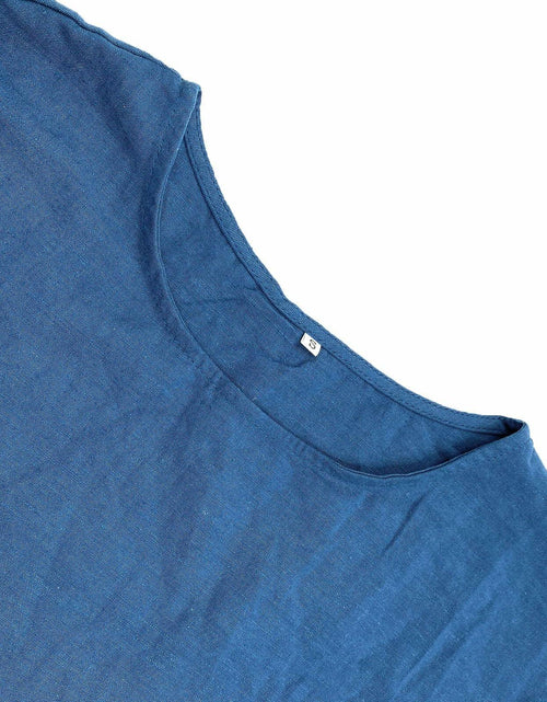 Load image into Gallery viewer, Kubsid Gray Cotton Linen Short Sleeve Casual Beach Dress Size XL
