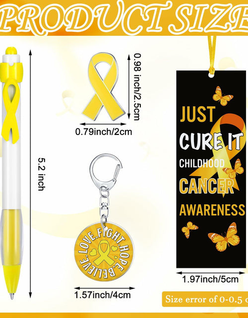 Load image into Gallery viewer, Yaomiao 180 Pcs Gold Ribbon Awareness Gift Set Childhood Cancer Support
