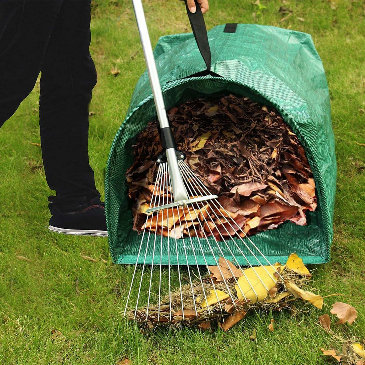 Sheporse 2-Pack 53 Gallon Reusable Garden Bags Green Yard Waste Polyethylene