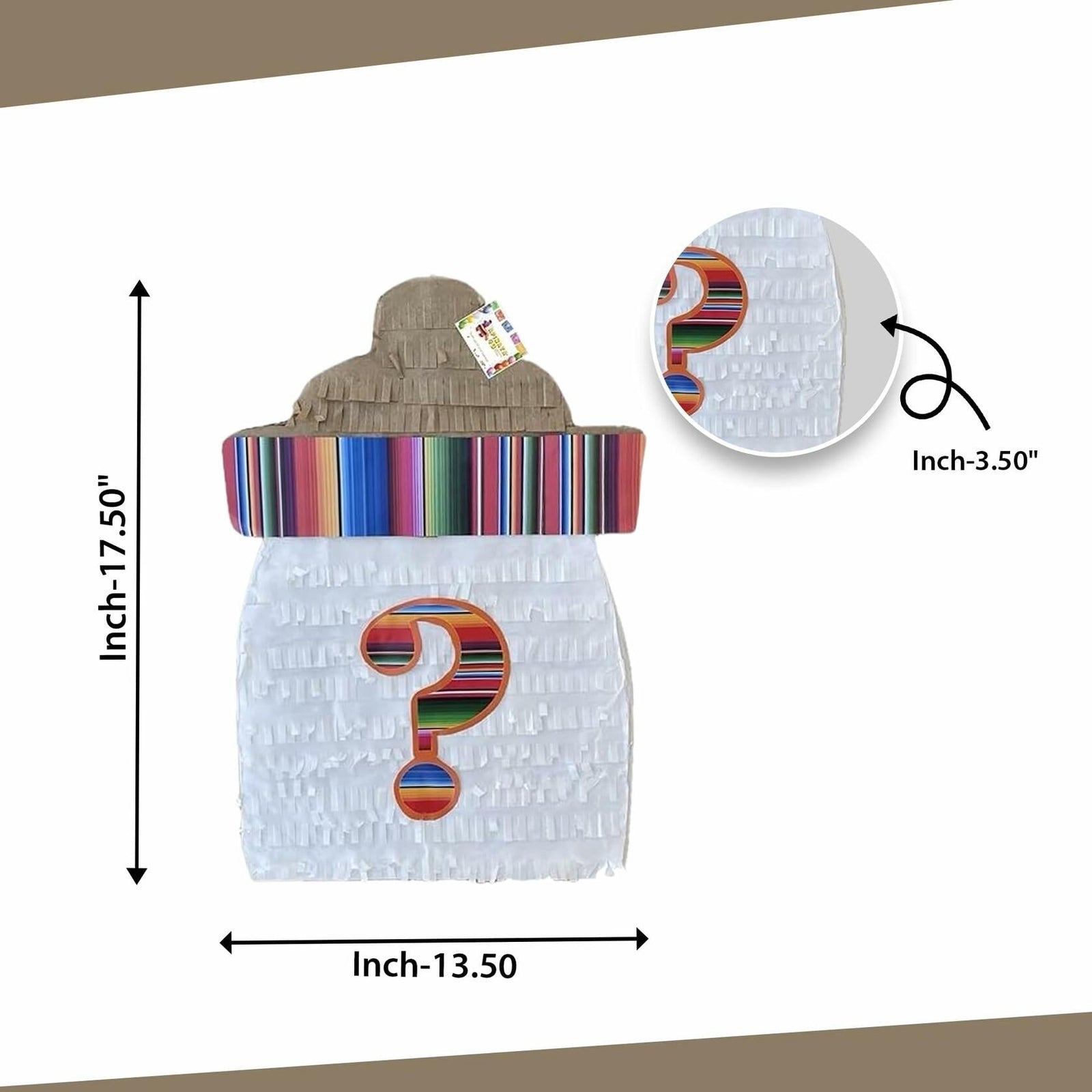APINATA4U Gender Reveal Pinata Kit Baby Bottle 17.5x13.5x3.5 Inch White Fiesta
