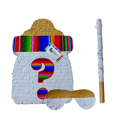 APINATA4U Gender Reveal Pinata Kit Baby Bottle 17.5x13.5x3.5 Inch White Fiesta