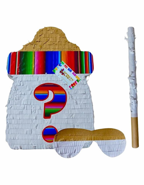 Load image into Gallery viewer, APINATA4U Gender Reveal Pinata Kit Baby Bottle 17.5x13.5x3.5 Inch White Fiesta
