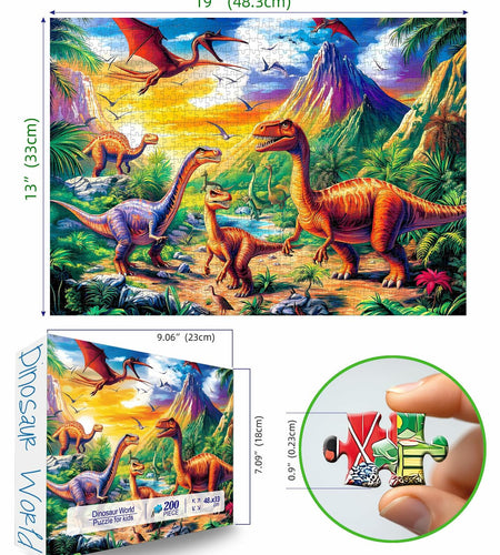 MINIWAN Unicorn Floor Puzzle 200 pcs Colorful-Forest 19x13 in