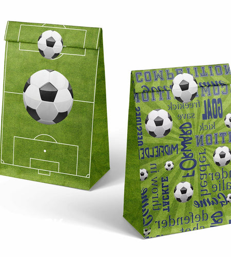 Outego Soccer Party Favor Bags with Stickers 24 Count Green Paper Soccer