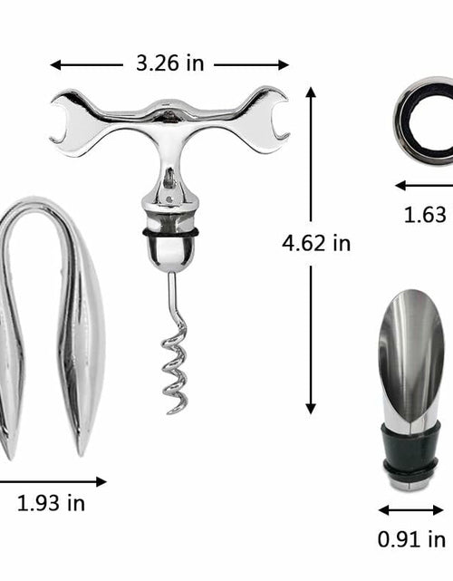 Load image into Gallery viewer, Lutong 3-in-1 T Bar Spanner Corkscrew Wine Opener Set Chrome Zinc 1 Count
