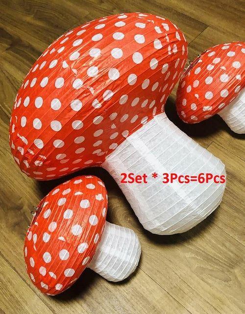 Load image into Gallery viewer, Lotus Mann 6PCS 14" Red Mushroom Lanterns Fairy Tale Party Decor
