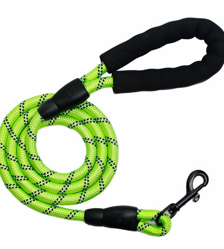 YALAVA Dog Leash 4FT Heavy Duty Reflective Nylon Rope Blue Padded Handle