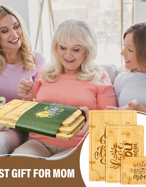Load image into Gallery viewer, Didaey Bamboo Wood Cutting Board Gift Set for Mom Grandma 3 Pieces
