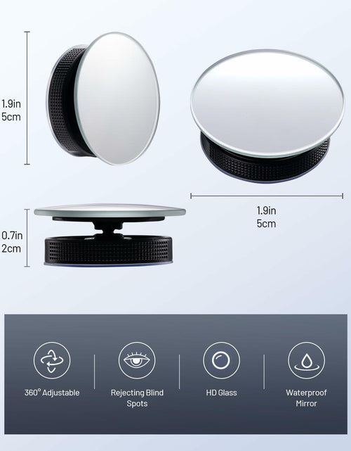Load image into Gallery viewer, WildAuto Blind Spot Mirrors 2 Pack Round Frameless HD Glass Black 2"
