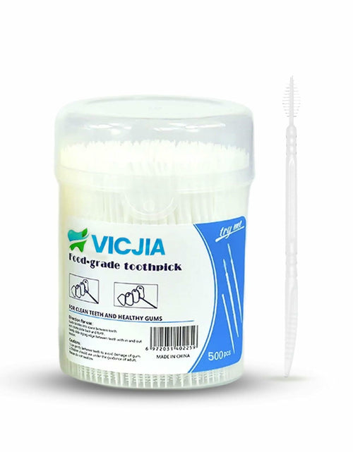 Load image into Gallery viewer, VICJIA Unflavored Tooth Floss Picks Dental Flossers 500 Count L+ Portable
