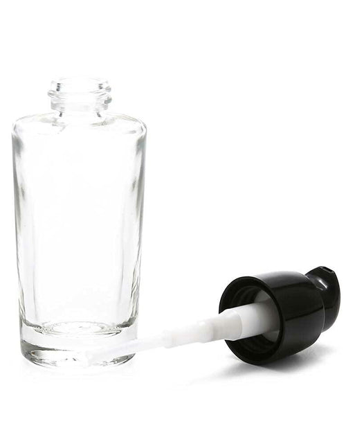 Load image into Gallery viewer, Furnido 4 Pack 30ml Clear Glass Round Essence Lotion Bottles with Pump
