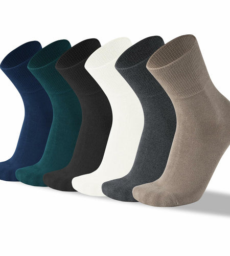 HENNY RUE Men's Cotton Crew & Mid-Crew Socks Casual Mixed Color Size 6-10