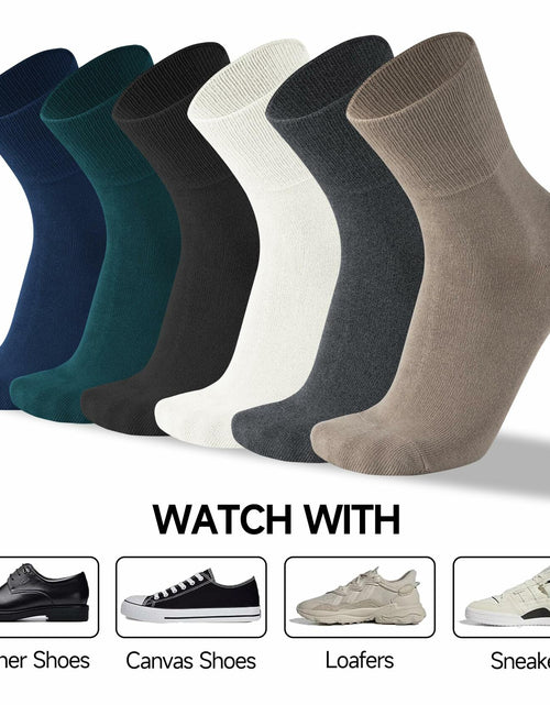 Load image into Gallery viewer, HENNY RUE Men's Cotton Crew &amp; Mid-Crew Socks Casual Mixed Color Size 6-10
