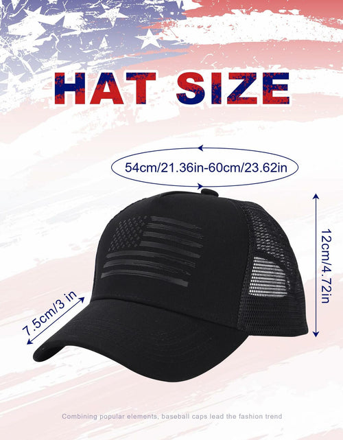 Load image into Gallery viewer, AWAYTR American Flag Trucker Snapback Hat Black One Size
