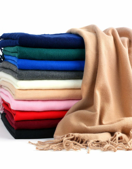 Load image into Gallery viewer, Landisun Winter Pashmina Shawl Scarf for Women Cashmere Green Solid
