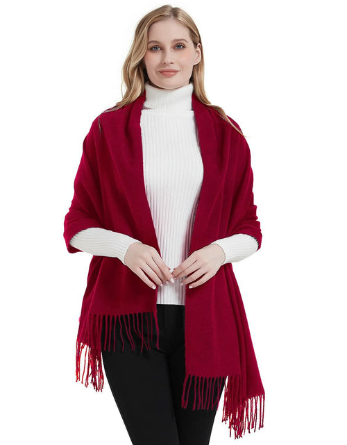 Load image into Gallery viewer, Landisun Winter Pashmina Shawl Scarf for Women Cashmere Green Solid
