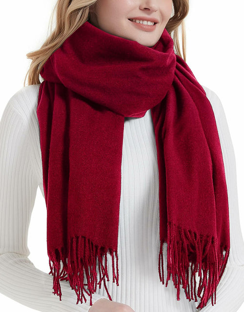 Load image into Gallery viewer, Landisun Winter Pashmina Shawl Scarf for Women Cashmere Green Solid
